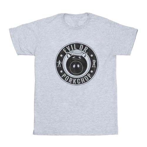 Image of Disney Girls Toy Story Evil Dr Pork Chop Logo T-Shirt 7-8 Years Sport Grey