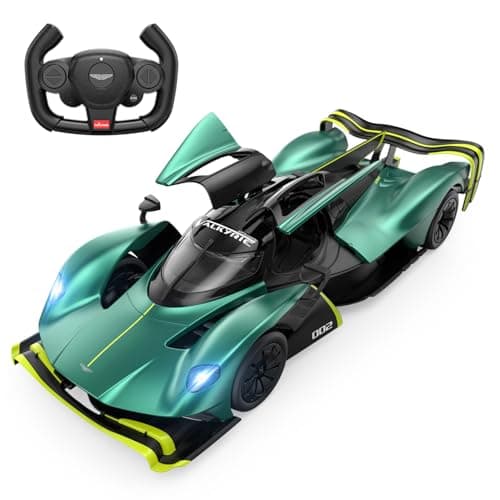 Image of RASTAR 1/14 Scale Aston Martin Valkyrie AMR Pro Remote Control Car, Aston Martin RC Super Model for Kids Boys Adults, Sparkling Green, Open Doors 2.4G