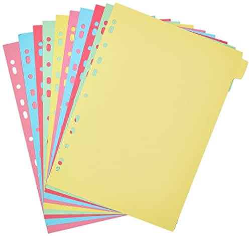 Image of 5 Star Office Subject Dividers Multipunched Manilla Card 10-Part A4 Assorted