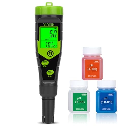 Image of YINMIK Digital pH Meter 4 in 1 pH Pen EC TDS Tester for Water Hydroponics pH and EC Conductivity PPM Water Tester with ATC for Nutrients Growing Indoor Garden Home Brewing Pool Aquarium Drinking Water