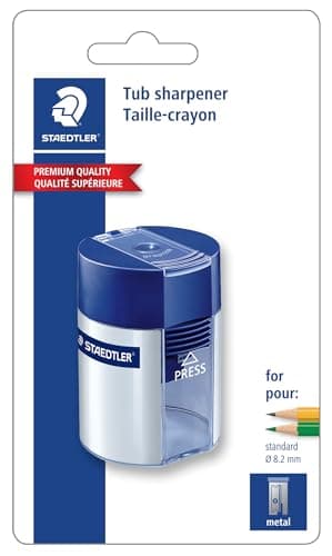 Image of Staedtler Metal Single Hole Sharpener with Tub (511001BK)