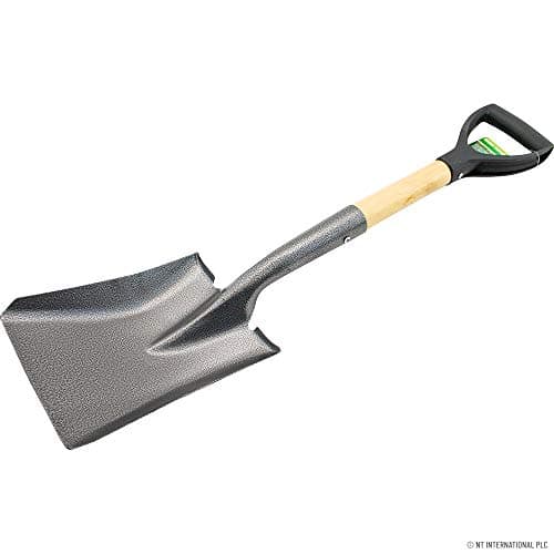 Image of Metal Digging Shovel - Gardening Square Spade Tool Heavy Duty Plastic Handle | Multi Purpose | Strong Reinforced D Handle | Small Shovel for Gardening Digging