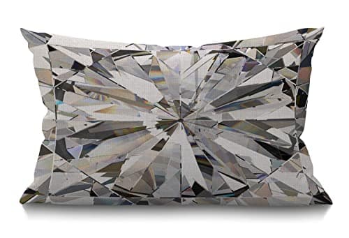 Image of BGBDEIA Abstract Diamond Crystal Pattern Decorative Linen Cushion Covers 30 x 50 cm (12" x 20") Rectangular Throw Pillow Covers for Garden Patio Living Room Couch Sofa
