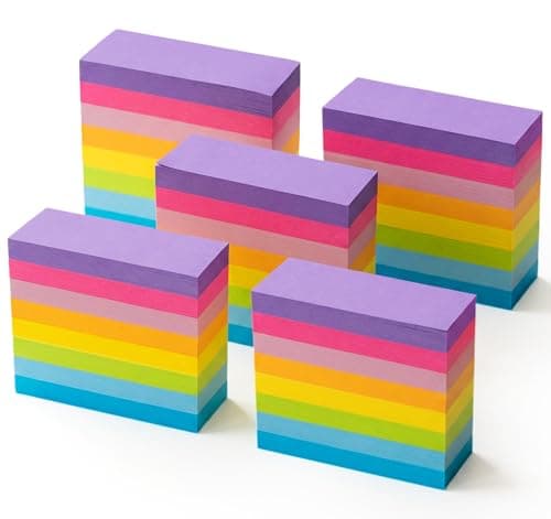 Image of NOTEZMATE Small Sticky Notes 15 x 50mm,4000Pcs Mini Self-Stick Notes for Post,40Pack Sticky Notes Markers,Bright Color Index Tab Post Self Adhesive Flags for Reminders in Offices,Schools,Households