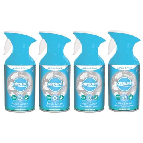 Image of Airpure & Fresh Trigger Air Freshener Spray 4 Pack (Fresh Linen)