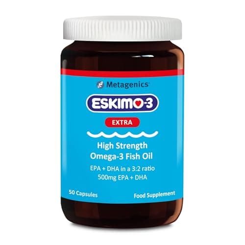 Image of Eskimo-3 Extra High Strength Omega-3 Fish Oil by Metagenics - 500mg Essential Fatty Acids EPA & DHA - 50 Capsules