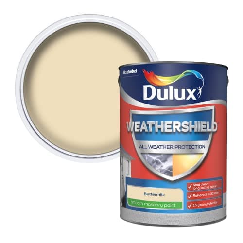 Image of Dulux Weathershield Smooth Masonry Paint - Buttermilk - 5L