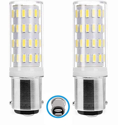 Image of PYRJIN Ba15D Led Bulb 12V Double Contact 12V 24V Ac/Dc 5W, Double Contact Bayonet Base, Equivalent to 45W Halogen, Cold White 6000K for Interior, Exterior Lighting. (2-Pack)