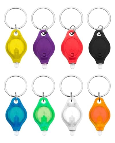 Image of Novstuf 8PCS Mini Keyring Torch, Portable LED Keychain Torches Ultra Bright Key Ring Torch Small Flashlights with Battery Powered for Kids and Adults Outdoor Camping Hiking Emergency
