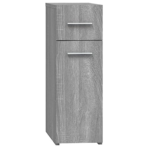 Image of GeenYuu Apothecary Cabinet Grey Sonoma Wood Material 20 x 45.5 x 60 cm with Storage Space, Locker, Door and Lock for Garage, Basement, Office or Utility Room