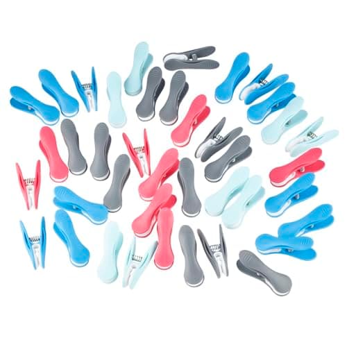 Image of Lakeland Pack of 40 Soft Grip Clothes Pegs Clothes Pin Laundry Pegs Washing line Pegs Multi Colour