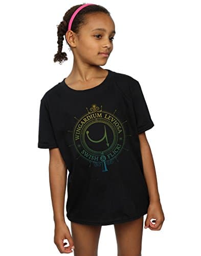 Image of Harry Potter Girls Wingardium Leviosa Spells Charms T-Shirt 5-6 Years Black