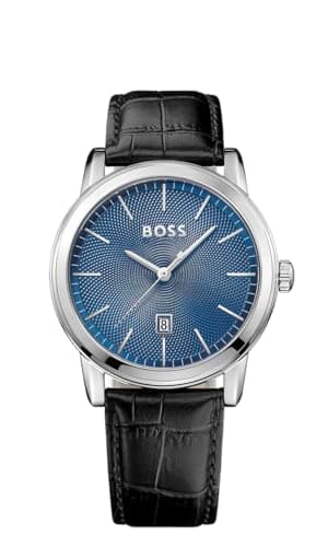 Image of BOSS Analogue Quartz Watch for Men CLASSIC 1 Collection with Black Leather Strap - 1513400