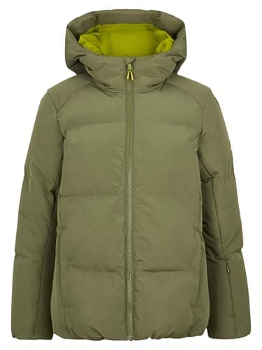 Image of Ziener Boy's Awar-z Ski Winter Jacket | Warm, Breathable, Waterproof, Green (Moss Green), 152