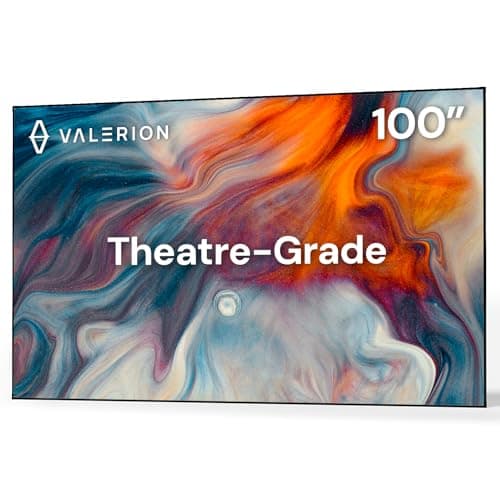 Image of Valerion 100-inch Fixed Frame Projector Screen, 1.3dB Gain, 80% Picture Quality Enhancement, 4K/8K Ultra HD, 3D Compatible, Works with Long Throw, Short Throw & Ultra Short Throw Projectors