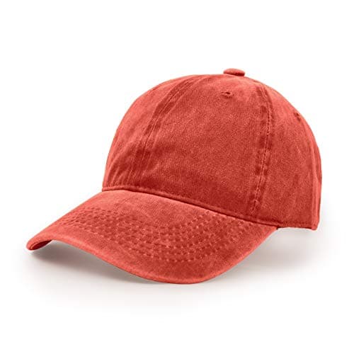 Image of UltraKey Baseball Cap, Cotton Adjustable Sport Outdoor Sun Cap Unisex Hip Hop Casual Hat Snapback Cap Brick Red