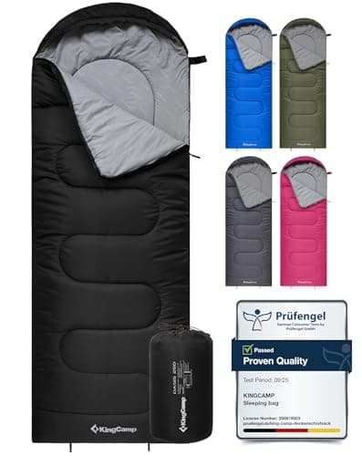 Image of KingCamp Sleeping Bag 3 Season- Lightweight Waterproof Camping Sleeping Bags Indoor & Outdoor Use for Adults for Camping with Compression Sack