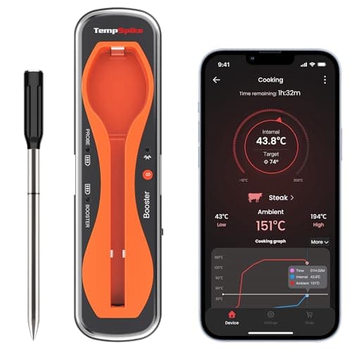 Image of ThermoPro TempPro 150m Range Truly Wireless Meat Thermometer, Bluetooth Meat Thermometer for Air Fryers Cooking, Grilling and Sous Vide, Food Temperature Probe with Smart APP for BBQ Oven Smoker