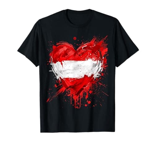 Image of Austria Flag Heart T-Shirt