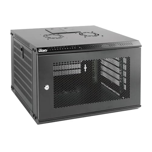 Image of Tecmojo 6U 450mm Depth Wall Mount Server Cabinet IT Network Rack Enclosure Lockable Door and Side Panels Black, Locable Mesh Door, for 19” IT Equipment, A/V Devices, Flat Package