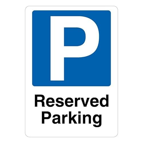 Image of V Safety Reserved Parking - Blue Parking 210 x 297 mm (A4) - Glow In The Dark Self Adhesive Vinyl Safety Sign
