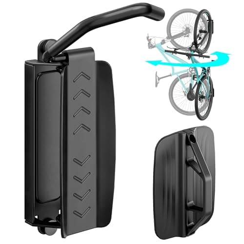 Image of PEGZONE Bike Wall Mount, Bicycle Holder, Foldable Bike Rack, Swivel Bike Hangers for Garage, Bedroom Home Office, Adjustable Indoor Bike Storage Rack,1 Pack, Holds 77 Lbs