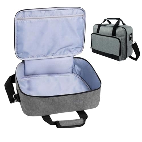 Image of JiangJiangBao Carrying Bag for Epsons EB-FH08 Projector, Carrying Case for Epsons EB-W55 1200x800 WXGA/CO-W01 Data/CO-FH02 Projector, with Pockets & Adjustable Shoulder Strap (Gray)