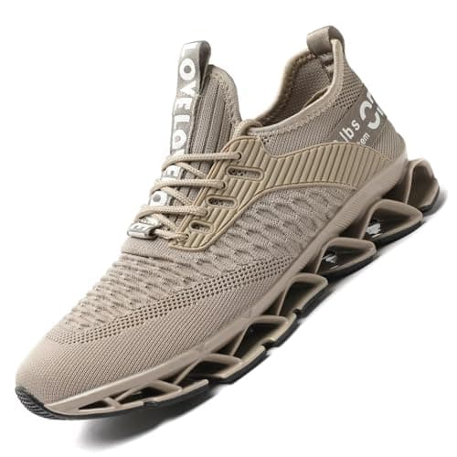 Image of Men's Running Shoes Mesh Athletic Sport Sneakers Gym Fashion Trainers Tennis Casual Walking Zapatos Khaki
