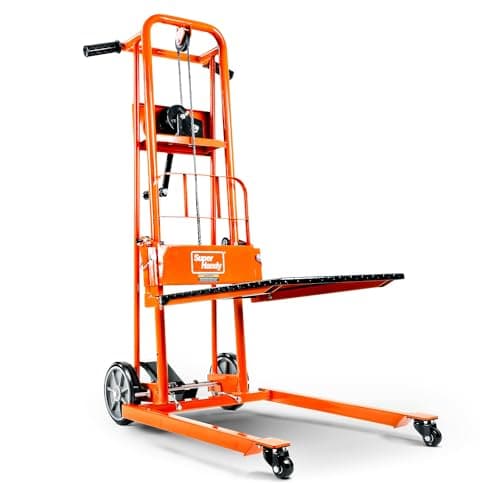 Image of SuperHandy Material Lifting Winch Stapler, Pallet Trolley, Lifting Table, Fork Lift, 150 kg, 100 cm Maximum Lifting Capacity with 20 cm Wheels, Swivel Castors [Patent Pending]