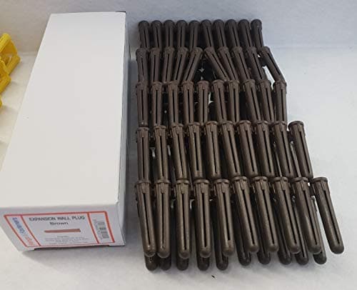 Image of 100 x Wall Plug Plastic Expansion Wall Fixing Raw Rawl Plugs 7mm Brown x 100