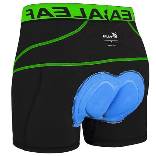 Image of baleaf Cycling Shorts Mens Padded Undershorts Bike Short Mountain MTB Liner Riding Breathable Bicycle Underwear Green M