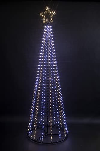 Image of Garden Store Direct GSD LED Twinkling Maypole Trees, 1.4m to 4m Size, Vibrant Multi Color or Ice & Warm White Mixed - Indoor or Outdoor (2.1m (595 LED Lights), Vibrant Multi Colour)