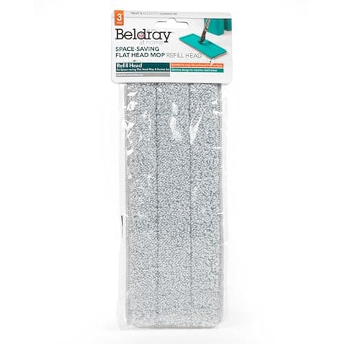 Image of Beldray Anti-Bac Microfibre Refill Mop Head - Slimline, Treated with Anti-Bac Protection, No Drips or Streaks, Highly Absorbent, Can be Used Wet or Dry