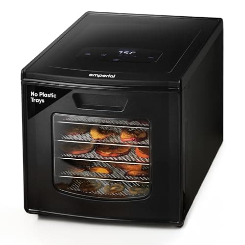 Image of Emperial Food Dehydrator | Digital Electric Food Dryer with Timer | For Fruit, Meat, Jerky, Vegetables & Healthy Snacks | Adjustable Temperature 35–75°C | 6-Tier | 650W