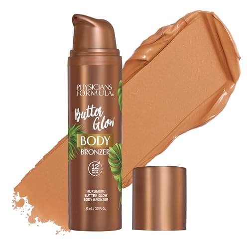 Image of Physicians Formula Butter Glow Body Bronzer, Instant-Tan Body Makeup, 12-Hour Wear, Waterproof and Transfer-Proof Formula with Amazonian Butters that Soften and Moisturize the Skin, Light/Medium