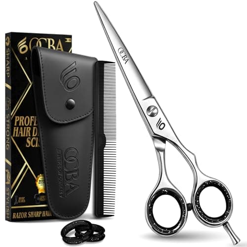 Image of OCBA Professional 6" Hairdressing Scissor Sharp Hair Cutting Scissors for Barbers Hairdressers & Stylists Beard & Haircut Scissors for Men & Women (Classic Scissor)
