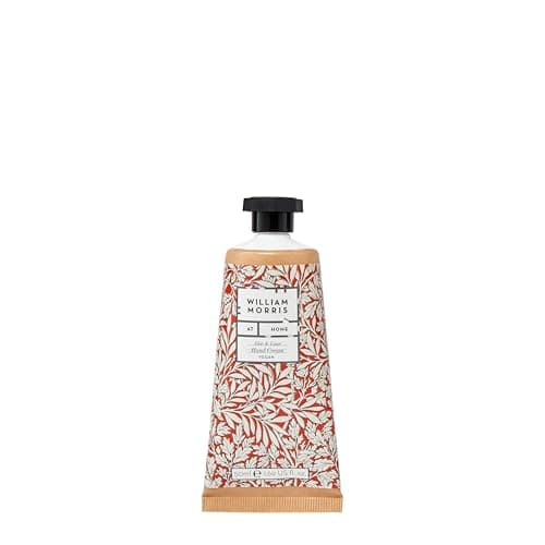 Image of William Morris At Home Hand Cream 50ml, Enriched with Shea Butter, Floral Fragrance With Cedarwood, Pocket and Travel Size, Vegan and Cruelty Friendly, Aloe and Lime, Foliage