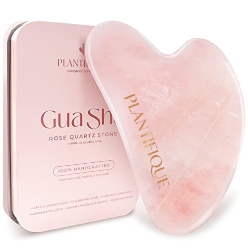 Image of Plantifique Gua Sha Rose Quartz Tool – Natural Stone Face Massager for Women & Men, Anti-Aging & Skincare Routine – Facial Massage & Skin Care Gift