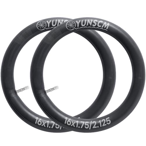 Image of YUNSCM 2-PCS 16" Bike Tubes 16x1.75/2.125 TR4A-40mm Schrader Valve Compatible with 16 x 1.75 16x1.90 16x1.95 16x2.0 16x2.10 16 x 2.125 Bike Bicycle Tire Tubes