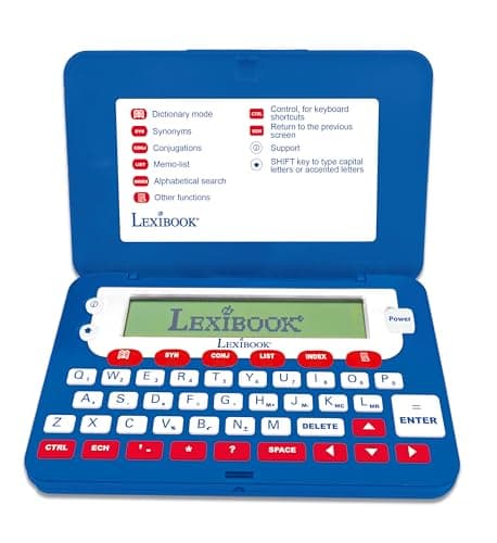 Image of LEXIBOOK, English Dictionary, Pocket electronic dictionary, Definitions, Thesaurus, Grammar functions, Phonetic spellchecker, Word games, 4" screen, Advanced features, Blue, D660EN