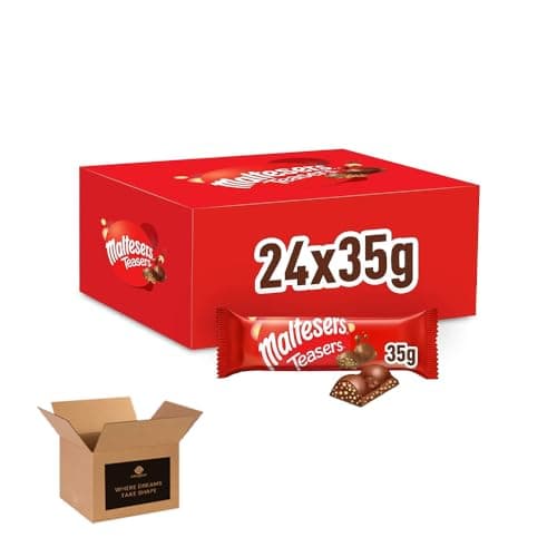 Image of Maltesers Chocolate Gift Box & Snack Packs | Milk Chocolates with Honeycomb | Vegetarian Chocolate Treats for Birthdays, Xmas & Parties | Fillers, Party, Sharing Standard Block (24Pack x 35g)