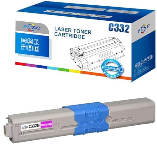 Image of ECSC Toner Cartridge C332M / 46508710 For Printer, Compatible With OKI C332dn C332dnw MC363 MC363dn MC363dnw (Magenta, 1-Pack)