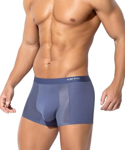 Image of Casey Kevin Men's Modal Underwear Ice Silk Boxers Shorts Soft Breathable Boxer Briefs Microfibre Trunks Thin Mesh Underpants Low Rise Pouch Pants, Light Blue M