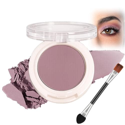 Image of Pure Matte Single Eyeshadow Nude Shade - Smooth Finely Milled Powder for Natural Daily Eye Makeup, Long Wear Waterproof Formula with Soft Blending Brush Included, Easy to Apply and Blend