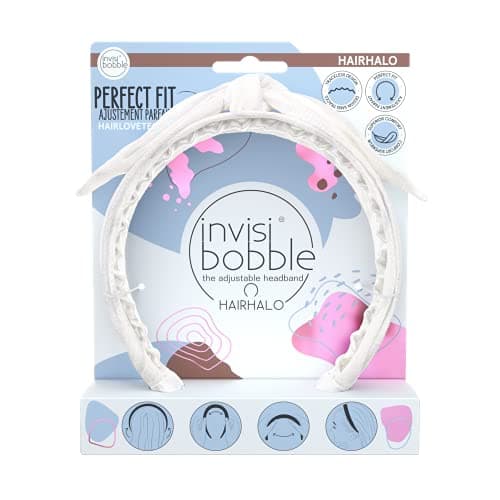 Image of Invisibobble Hairhalo "Midsommar Love" Headband, 1 x Adjustable Headband, White Bow, Girls & Women, Hair-Gentle & Comfortable, Limited Collection Nordic Breeze