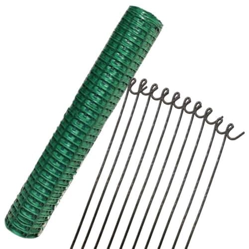 Image of Suregreen Barrier Fencing Mesh | 1m x 25m | 80gsm | Plastic Mesh Roll for Garden Fencing, Dog Fence Outdoor Netting, Temporary Fencing | Includes 10 Steel Pins | Eco-Friendly, Durable, UV-Resistant