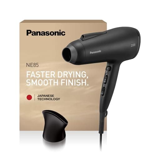 Image of Panasonic EH-NE85-K895 Fast Dry Series Ionic Hair Dryer with Air Boost & Concentrator Nozzles, Heat Protection Mode, Ion Technology, 2300W, Easy-Clean Filter, Black
