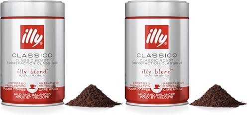 Image of illy Classico Medium Roast Coffee, 100% Arabica, 500g (Pack of 2)