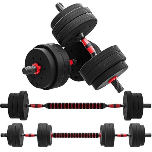 Image of HOMCOM 25kg 2 IN 1 Adjustable Dumbbells Weight Set, Dumbbell Hand Weight Barbell for Body Fitness, Lifting Training for Home, Office, Gym, Black