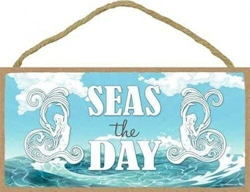Image of Signs Plaques Seas The Day Ocean Beach Sea Blue Sky Hanging House Decor